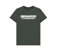 Shirtbox Funny T-Shirt Undiagnosed But Something’s Wrong Graphic Tee,Funny Sarcastic T-Shirt - Undiagnosed But Something’s Wrong Graphic Tee - Novelty Mental Health Chaos Humor Gift Dark Grey