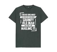 Shirtbox Grumpy Old Man Nailing It T-Shirt Sarcastic Dad Humor Dark Grey