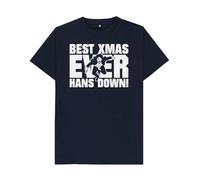 Shirtbox Hans Down Die Hard Christmas T-Shirt Navy Blue