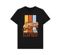 Shirtbox If in Doubt Flat Out Retro Rally Car Graphic T-Shirt Black