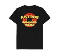 Shirtbox Just Rob Doing Rob Things Funny Custom Name T-Shirt - Personalized Humor Graphic Tee for Men Black