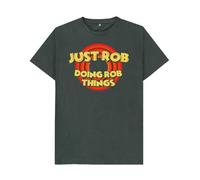Shirtbox Just Rob Doing Rob Things Funny Custom Name T-Shirt - Personalized Humor Graphic Tee for Men Dark Grey