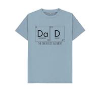 Shirtbox Periodic Table Dad T-Shirt Funny Science Graphic Tee Stone Blue