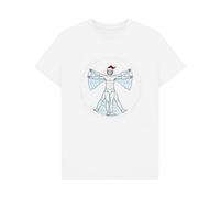 Shirtbox Vitruvian Snow Angel Christmas T-Shirt White