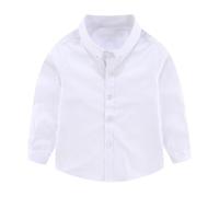 Shirts For Girl Uk Plain Solid Regular Fit Tops Long Sleeve Blouses Button Down White School Uniform Soft Feel Bascic Gifts 2-15 Years White 6 Years