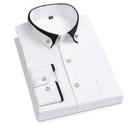 Shirts For Men Adult,Mens Non Iron Stretch Shirt Long Sleeve Regular Fit Solid Shirts Casual Button Down Shirts Stylish Funky Fancy Shirt Business Shirts Party Hawaiian Shirts Dress Shirts,White,Xl