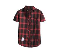 Shirts for Men Adult Short Sleeve Casual Checked UK Plaid Cowboy Check Button Down Shirt Work Checkered Western Smart Fashion Pocket Shirts