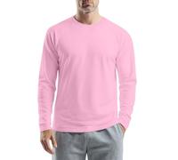 Shirts for Men, Men’S Long Sleeve T-Shirt Crew Neck Casual Training Hiking Workout Athletic Tee Henley Shirt Going Out Tops Mens Christmas T Shirts T Men Shirts Tops Shirts (3XL, Light Pink)