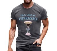 Shirts for Men UK That's That me Espresso Sabrina Carpenter Tee T-Shirt Funny Unisex T Shirt Top Coquette Bow Tshirt Oversized Graphic Tees Basic Music Lover Gift(Mens Casual Shirts Grey,L)