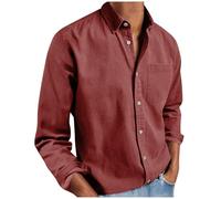 Shirts Mens UK Lapel Button Down No Iron Shirt Long Sleeve Blouses with Pocket Classic Plain Color Fit Shirts Lightweight Comfy Shirt Mens Outdoor Work Casual Workout Clothes