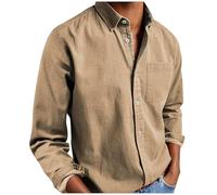 Shirts Mens UK Lapel Button Down No Iron Shirt Long Sleeve Blouses with Pocket Classic Plain Color Fit Shirts Lightweight Comfy Shirt Mens Outdoor Work Casual Workout Clothes