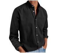 Shirts Mens UK Lapel Button Down No Iron Shirt Long Sleeve Blouses with Pocket Classic Plain Color Fit Shirts Lightweight Comfy Shirt Mens Outdoor Work Casual Workout Clothes