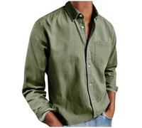 Shirts Mens UK Lapel Button Down No Iron Shirt Long Sleeve Blouses with Pocket Classic Plain Color Fit Shirts Lightweight Comfy Shirt Mens Outdoor Work Casual Workout Clothes