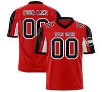 Shirts Short Sleeve Custom American Football Jersey Men/women/youth Active Athletic Tops Kids T-Shirts Sport Football Uniform Adult Quick Dry 4-Black