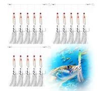 shirylzee 15Pc3Pack Lumiou Mackerel Feather for Fihig, Mackerel Ba Cod Lure Saiki Rig, Ideal Sea Fihig Lure for Dee Sea Night