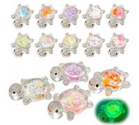 shirylzee 20Pcs Mini Turtles, Luminous Resin Animals with Sparkle Flakes, Mini Transparent Animal Figurines for Fairy Gardens, Aquariums & DIY Crafts,Miniature Landscape Home Decoration