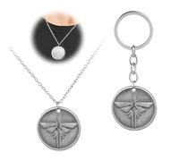 shirylzee 2Pcs The Last Us of Firefly Necklace with Adjustable Chain Coin Necklace, Fashion Firefly Pendant Necklace, Game Inspired Pendant for Cosplay, Fans, Teens, Young Adults