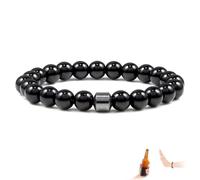 shirylzee Anti Alcohol Bracelet, Reduce the Urge to Drink, Reduces Alcohol Cravings, Relieves Anxiety & Withdrawal Stress for Men Women (Gloss Black)