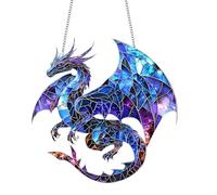 shirylzee Drago Dream Catcher Widow Hagig Staied Gla Effect Acrylic Oramet Colorful Fatay Su Catcher for Widow Idoor Outdoor Garde Home Decoratio