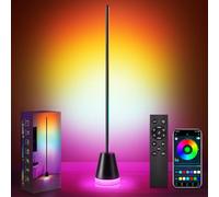 shirylzee LED Floor Lamp, RGBICW Black Corner Lamp,Smart Standing Lamp with 16 Million Colors, 200+ Scene Modes, Music Sync, with Remote and APP,Dimmable Sunset Lamp for Living Room, Party, Bedroom
