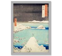 Shisa Iki Province Utagawa Hiroshige Japan Woodblock Artwork Framed Wall Art Print A4 Artery8 Light Grey One Size