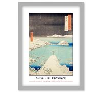 Shisa Iki Province Utagawa Hiroshige Japan Woodblock Classic Collection Artwork Framed Wall Art Print A4 Artery8 Light Grey One Size
