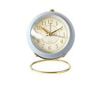 SHISEDECO Small Tableclocks Classic Non-Ticking Tabletop Alarm Clock with Backlight, Battery Operated Astronaut Deskclock with HD Glass for Living Room Bedroom Bedside Indoor Decor (Blue)