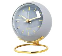 SHISEDECO Small Tableclocks Classic Non-Ticking Tabletop Alarm Clock with Night Light, Battery Operated Deskclock with HD Glass for Living Room Bedroom Bedside Indoor Decor (RN-Blue)