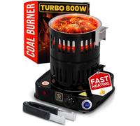 Shisha Charcoal Lighter Electric 800 W Turbo - Coal Burner with Extra Long 150 cm Cable, Removable Coal Basket and 2 Tongs - Hookah Charcoal Burner for Hookah Cubes M. ROSENFELD