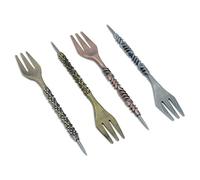 Shisha Flavors Fork with Poker - Kitosun Original Hookah Accessories Alloy Tobacco Fork and A Puncher for Aluminum Foils Narguile Sheesha Tools 6.5" Long (Random Color)