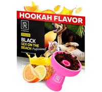 Shisha Flavour Black Hookah Flavor 100 gramm 3.5 ounce - Shisha Tobacco Free Molasses & Nicotine Free with Real Organic Shisha Hookah Flavors M. ROSENFELD (Sex on the Beach Black)