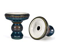 Shisha Head Kitosun Phunnel Bowl - Pivot Clay Shisha Bowl with Glaze Great for All Shisha Flavors Suck as Tangiers,Lavoo,Starbuzz 15-20 Grams Compatible with All HMD,Save Shisha Flavours (Blue Gold)