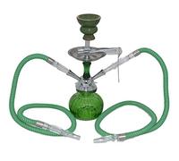 SHISHAS SMOKING NICOTINE FREE - HOOKAH PIPES SMALL 30CM HEIGHT AND 2 HOSE SHISHA PUFFS - COLOR MAY VARY (DESIGN-147)