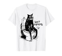 Shit happens | Cat meme weird funny gift | Cat on Toilet T-Shirt