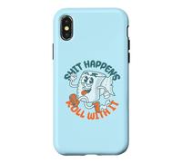 "Shit Happens Roll with It" - Funny Adult Humor Case for iPhone X/XS