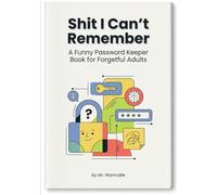 Shit I Can't Remember A Funny Password Keeper Book for Forgetful Adults: Funny Password Keeper & Internet Address Book: 120-Page Large Print - The Ultimate Practical Gag Gift for Men and Women
