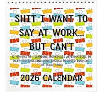 Shit I Want To Say At Work But Can't 2026 Calendar, 12-Month Sarcastic Workplace Quotes, Funny Office Humor Wall & Desk Calendar, Gag Gift For Coworkers & Friends