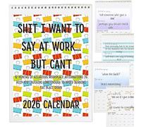 Shit I Want To Say at Work But Can'T 2026 Calendar, Affirmations Calendar 2026, Funny Workplace Gifts, Sarcastic Wall Calendars 20-26, Funny Office Desk Calendars 20-26 for Coworkers,Friends (#1pc)