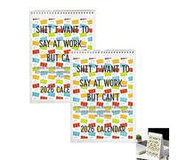Shit I Want to Say at Work but Can't 2026 Calendar, Funny 12-Month Funny Sarcastic Workplace Wall Calendar, Sarcastic Office Affirmations & Gag Gift for Coworkers or Boss (2pcs)
