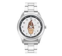 Shit on Top of Ice-Cream Quartz Watch Stainless Steel Wrist Watches for Men Women Easy to Read