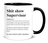 Shit Show Supervisor Ceramic Mug, 350ml Funny Mugs for Men Coffee Mug for Boss Manager Colleagues Women Funny Work Mug Joke Adult Gift Secret Santa Present Christmas Office Gift