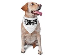 Shit Show Supervisor Spring Dog Bandanas Boy Bulk Puppy Kerchief Adjustable Soft Triangle Bibs Accessories for Small Medium Large Dogs Cats White