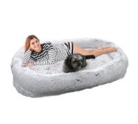 Shitafe Adult Dog Bed for Humans | Washable Pet Cushion Detachable Warm Dog Bed | Cozy Puppy Couch Non-slip Cat Sleeping Pad for Autumn Winter
