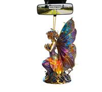Shitafe Car Ornament - Witch Car Mirror Charm - 2D Acrylic Witch Ornament for Halloween Vehicle Window Wall Tree Men Women Truck