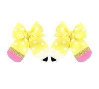 Shitafe Hair Bow Clip Pencil - Dot Pencil Bow Clips | Hairgrips For First Day Of School Kindergarten Students Hair Accessories Welcome To School Hair Decoration
