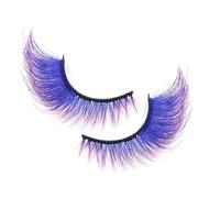 Shitafe Rainbow Lashes,Fake Colorful Eyelashes - Reusable Long Volume Eye Makeup Supplies for Halloweens Party Wedding Pride Cosplay Stage