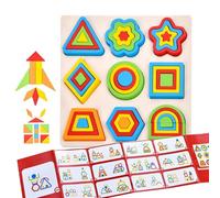 Shitafe Shape Puzzle | Colorful Shape Pattern Stem Educational Toys - Geometric Games Activities for Baby Kids Development Learning Preschool Education Kindergartens