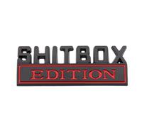 Shitbox Car Emblems - funny 3D car stickers, adhesive automotive decals | unique rear bumper emblem, vehicle novelty accessory for truck SUV hatchback auto window decorations