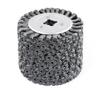 SHITIME 4.7"x 4" Twisted Steel Wire Wheel Multi Surface Texturing, 0.02" Coarse Knotted Wire Brush Drum Surface Conditioning Tool for Metal Removing Rust Wood Grain Restoration-3/4 Quad Keyway