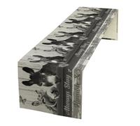 ShiTingYu Donkey Table Runner, Country Farm Animals Sunflower Butterfly Wooden Background Funny Rustic Stable Table Runner for Farmhouse Kitchen Living Room Home Party, 13x90 Inch